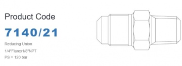 Niplu filetat Castel 1/4 SAE Flare x 1/8 NPT